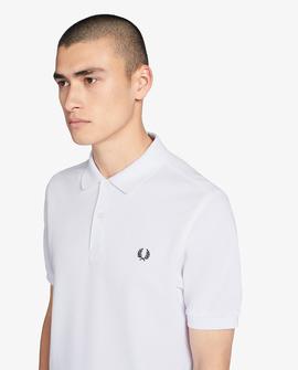 Polo Fred Perry Básico Liso Blanco Para Hombre