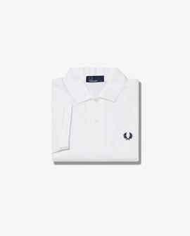 Polo Fred Perry Básico Liso Blanco Para Hombre