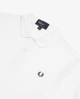 Polo Fred Perry Básico Liso Blanco Para Hombre