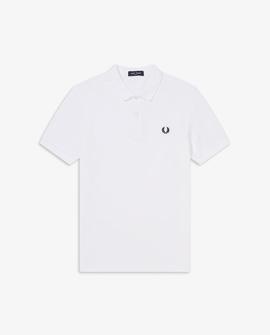 Polo Fred Perry Básico Liso Blanco Para Hombre