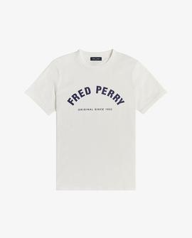 Camiseta Fred Perry Sportswear Ringer Blanco Para Hombre