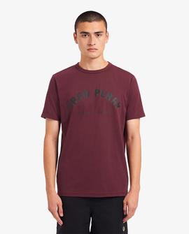 Camiseta Fred Perry Sportswear Ringer Granate Para Hombre