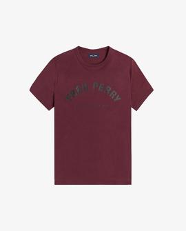 Camiseta Fred Perry Sportswear Ringer Granate Para Hombre