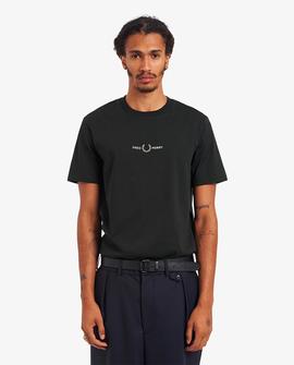 Camiseta Fred Perry Línea Clásica Negra Para Hombre