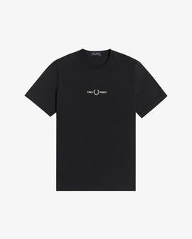 Camiseta Fred Perry Línea Clásica Negra Para Hombre