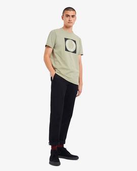 Camiseta Fred Perry Estilo Deportivo Verde Para Hombre