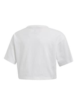 Camiseta Adidas Marble Crop Blanco Niña