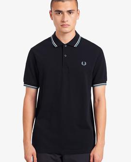 Polo Fred Perry Icónico Azul Marino y Blanco Para Hombre