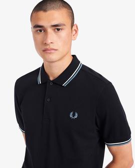 Polo Fred Perry Icónico Azul Marino y Blanco Para Hombre