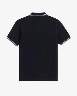 Polo Fred Perry Icónico Azul Marino y Blanco Para Hombre
