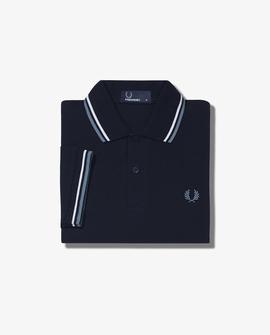 Polo Fred Perry Icónico Azul Marino y Blanco Para Hombre