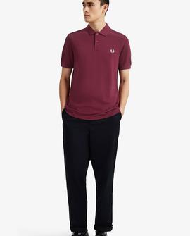 Polo Fred Perry icónico Básico Granate Para Hombre