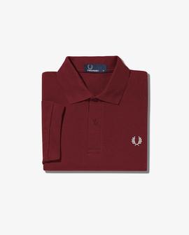 Polo Fred Perry icónico Básico Granate Para Hombre