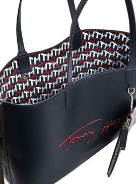 Bolso Tommy Hilfiger Iconic Tote Marino Para Mujer