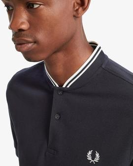 Polo Fred Perry Tipo Bómber Azul Para Hombre