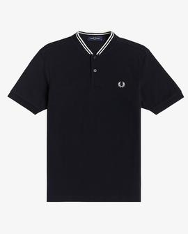 Polo Fred Perry Tipo Bómber Azul Para Hombre