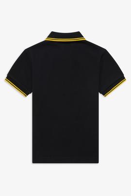 Polo Fred Perry Icónico Negro y Amarillo Para Niño 