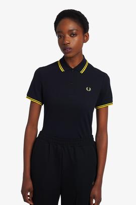 Polo Fred Perry Icónico Azul Para Mujer