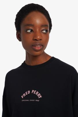 Sudadera Fred Perry Original 1952 Negra Para Mujer