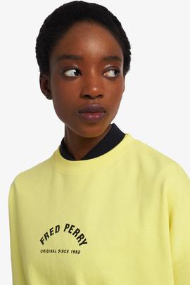 Sudadera Fred Perry Original 1952 Amarillo Para Mujer