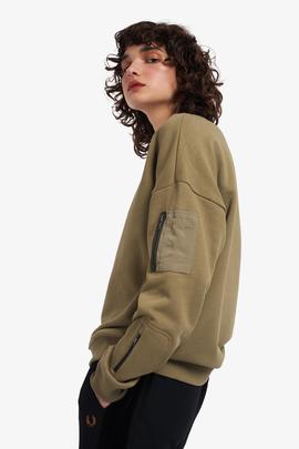 Sudadera Fred Perry Cremalleras Verde Para Mujer