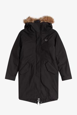 Parka Fred Perry Sintético Negro Para Mujer