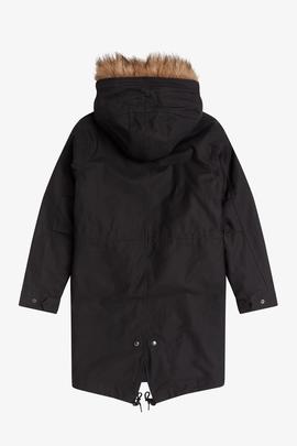 Parka Fred Perry Sintético Negro Para Mujer