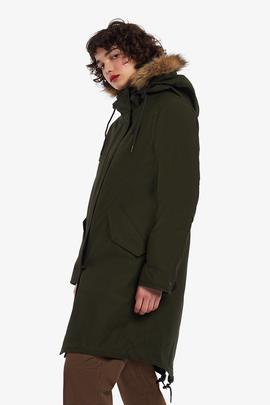 Parka Fred Perry Sintético Verde Para Mujer