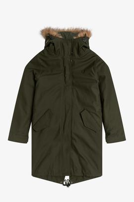 Parka Fred Perry Sintético Verde Para Mujer