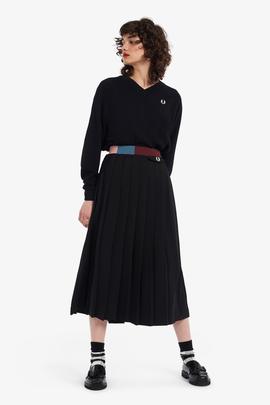 Jersey Fred Perry Pico Negro Para Mujer