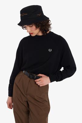 Jersey Fred Perry Con Cuello Redondo Negro Para Mujer