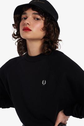 Jersey Fred Perry Con Cuello Redondo Negro Para Mujer