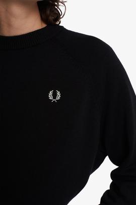 Jersey Fred Perry Con Cuello Redondo Negro Para Mujer