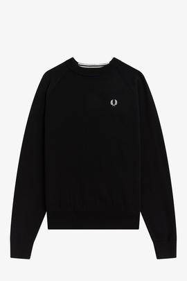 Jersey Fred Perry Con Cuello Redondo Negro Para Mujer