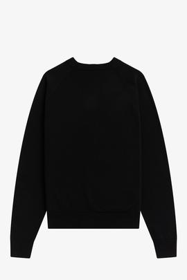 Jersey Fred Perry Con Cuello Redondo Negro Para Mujer