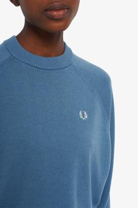 Jersey Fred Perry Con Cuello Redondo Azul Para Mujer