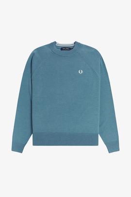 Jersey Fred Perry Con Cuello Redondo Azul Para Mujer