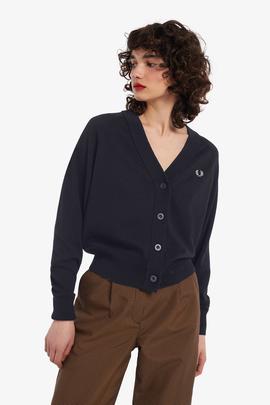 Cardigán Fred Perry Con Botones Marino Para Mujer