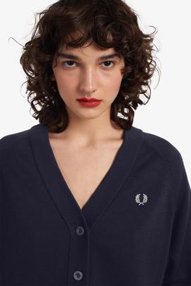 Cardigán Fred Perry Con Botones Marino Para Mujer