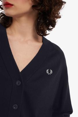 Cardigán Fred Perry Con Botones Marino Para Mujer