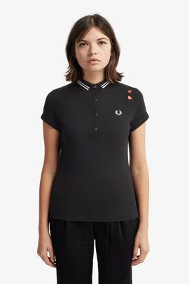 Polo Fred Perry Amy Winehouse Negro Para Mujer