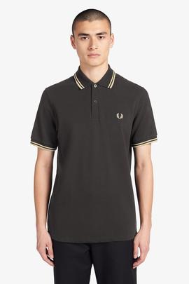 Polo Fred Perry Piqué Negro Con Ribetes Para Hombre