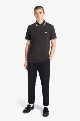 Polo Fred Perry Piqué Negro Con Ribetes Para Hombre