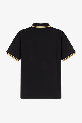 Polo Fred Perry Piqué Negro Con Ribetes Para Hombre