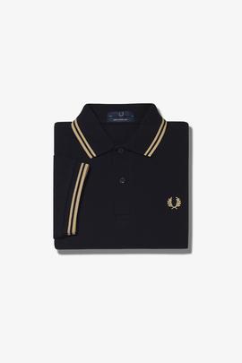 Polo Fred Perry Piqué Negro Con Ribetes Para Hombre