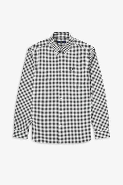 Camisa Fred Perry Cuadros Vichy Negro Para Hombre