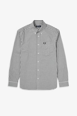 Camisa Fred Perry Cuadros Vichy Negro Para Hombre