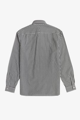 Camisa Fred Perry Cuadros Vichy Negro Para Hombre