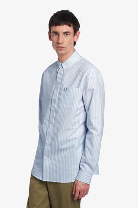 Camisa Fred Perry De Rayas Azul Para Hombre