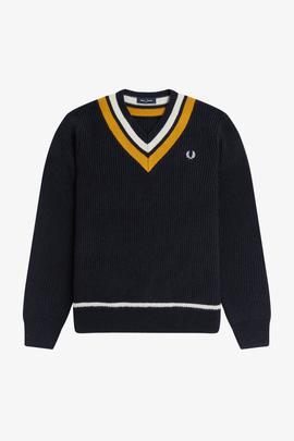 Jersey de Punto Fred Perry Azul Marino Para Hombre